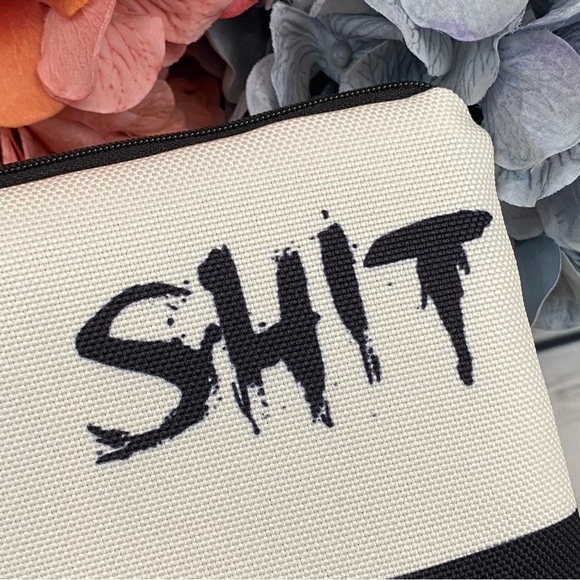 Face Shit Cosmetics Bag Toiletry Organizer Clutch - Picture 7 of 10